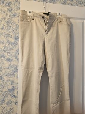 Ralph Lauren Cream Straight-Leg Jeans